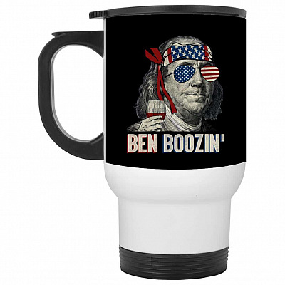 14 oz. White Travel Mug