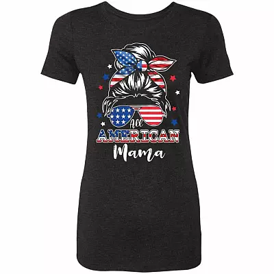 All American Mama Ladies T-Shirt, Vintage Black, Premium Ladies T-Shirt