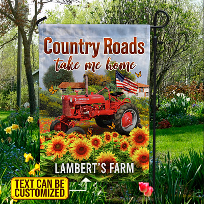 Personalized Country Roads Take Me Home Outdoor Garden Flag - House Flag - Wall Flag