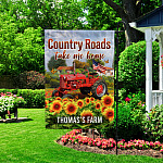6UT. Country Road (Sample Design) Garden Flag Mockup 2