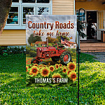 6UT. Country Road (Sample Design) Garden Flag Mockup 3