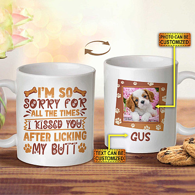 Alternative view of Personalized Photo I'm So Sorry for All the Time I Kissed You Double-Sided Ceramic Coffee Mug