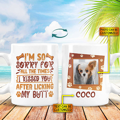 Personalized Photo I'm So Sorry for All the Time I Kissed You Double-Sided Ceramic Coffee Mug