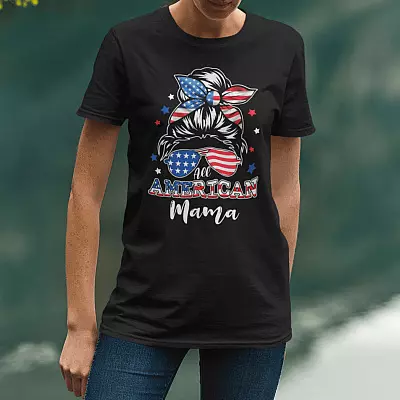 Alternative view of All American Mama Ladies T-Shirt - Premium Ladies Triblend Dolman Sleeve Shirt - American Mama Shirt