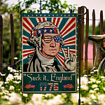 5KT. Suck it, England 1776 copy Garden Flag Mockup 6
