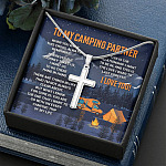 To My Camping Partner When You Wear This Cross Always Remember Artisan Crafted Cross Necklace - Camper Gifts