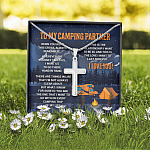 To My Camping Partner When You Wear This Cross Always Remember Artisan Crafted Cross Necklace - Camper Gifts