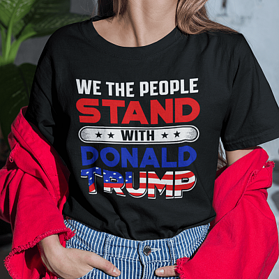 Alternative view of We The People Stand With Donald Trump T-shirt - V-neck - Pro Trump Supporter Shirt 2024