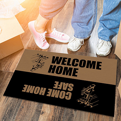 Lineman Gifts Welcome Home Come Home Safe Welcome Mat Gift Outdoor Decorative Doormat