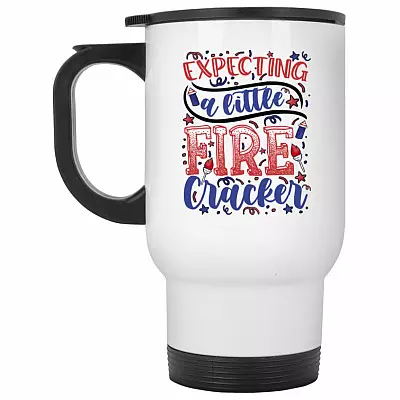 14 oz. White Travel Mug