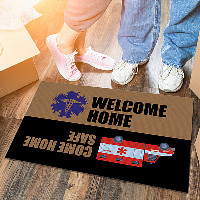 Alternative view of Paramedic Gifts Welcome Home Come Home Safe Welcome Mat Gift Outdoor Decorative Doormat