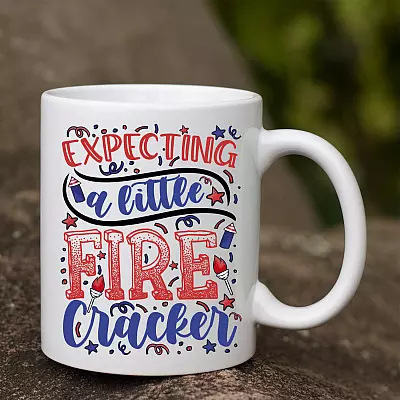 Expecting A Little Firecracker 4th Of July Pregnancy Announcement Mug - Cute 4th Of July Baby Announcement