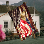 3LV. Dog and Flag 4th July-2 House Flag Mockup 4