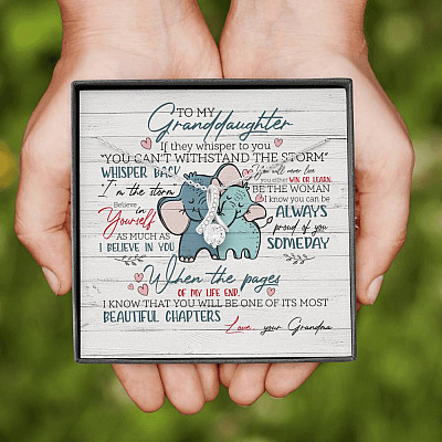 To My Granddaughter If They Whisper To You Elephant Alluring Beauty Necklace Granddaughter Gifts From Grandma