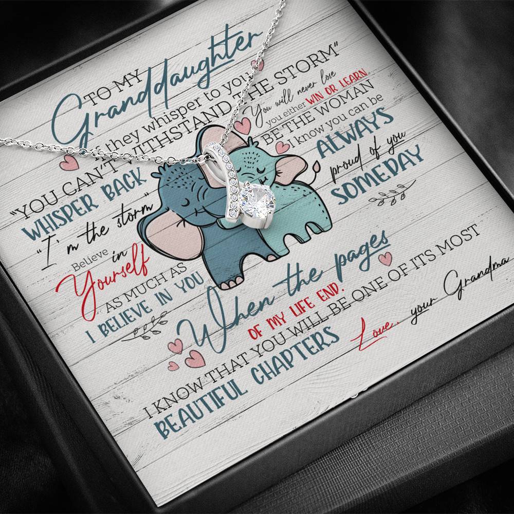 To My Granddaughter If They Whisper To You Elephant Alluring Beauty Necklace Granddaughter Gifts From Grandma