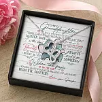 To My Granddaughter If They Whisper To You Elephant Double Hearts Necklace - Granddaughter Gifts From Grandma