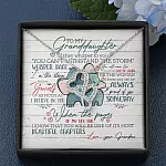 To My Granddaughter If They Whisper To You Elephant Double Hearts Necklace - Granddaughter Gifts From Grandma