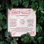 To My Best Friend On Her Wedding Day Love Knot Necklace - Friend To Bride Necklace - Wedding Gifts For Bride