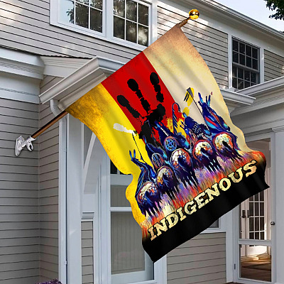 Alternative view of Indigenous Garden Flag Outdoor - Native American House Flag
