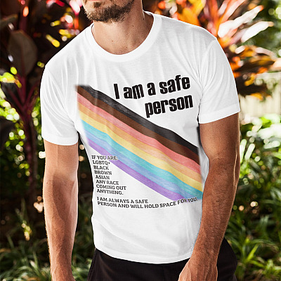 Alternative view of LGBT I Am A Safe Person And Will Hold Space For You T-shirt - V-Neck Tee