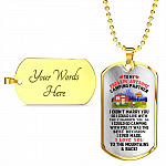 To My Camping Partner I Love You To The Mountains and Back Dog Tag Pendant Necklace - Gift For Camping Partner