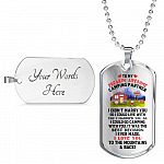 To My Camping Partner I Love You To The Mountains and Back Dog Tag Pendant Necklace - Gift For Camping Partner