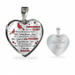 Cardinal Surrounded By Your Glory What Will My Heart Feel Will I Dance For You Jesus Heart Pendant Necklace