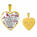 Cardinal Surrounded By Your Glory What Will My Heart Feel Will I Dance For You Jesus Heart Pendant Necklace