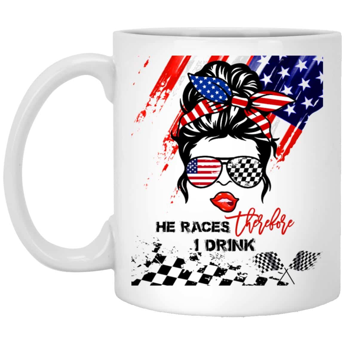 He Races Mug, White, 11 oz. White Mug He Races Mug, White, 11 oz. White Mug