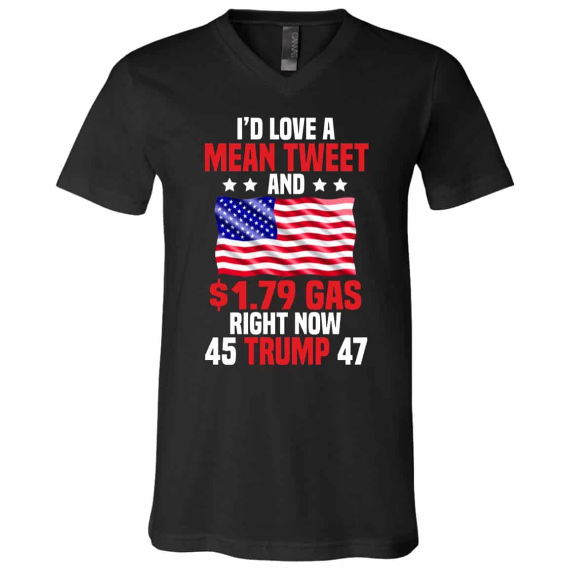 mean, Black, V-Neck T-Shirt