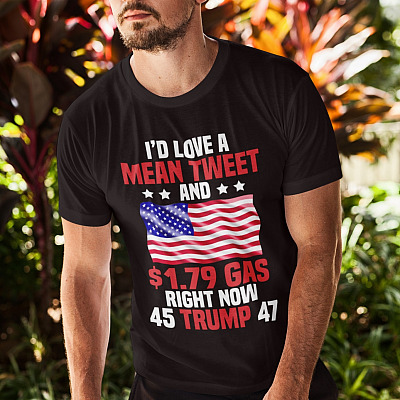 Alternative view of I'd Love A Mean Tweet And 1.79 Gas Right Now T-shirt - V-neck - Pro Trump Supporter Shirt