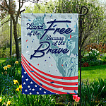 4TM. Land Free Brave(4) Garden Flag Mockup 5