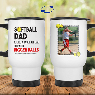 14 oz. White Travel Mug