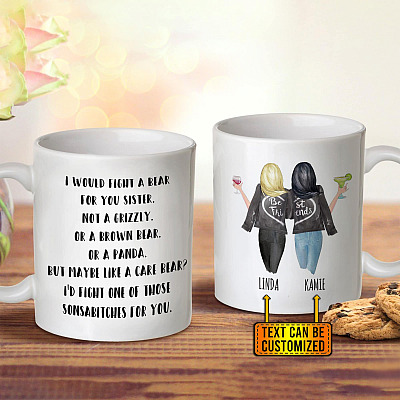 Alternative view of Personalized I Would Find A Bear For You Sister Big Sis Lil Sis Coffee Mug - 2 Sisters Mug