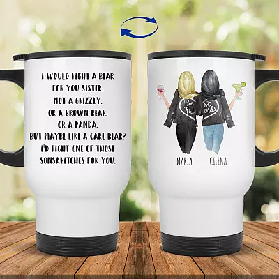 14 oz. White Travel Mug