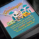To My Granddaughter Someday When The Book Of My Life Ends Camping Interlocking Hearts Pendant Necklace