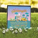 To My Granddaughter Someday When The Book Of My Life Ends Camping Interlocking Hearts Pendant Necklace