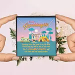 To My Granddaughter Someday When The Book Of My Life Ends Camping Interlocking Hearts Pendant Necklace