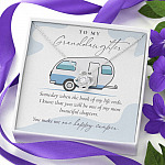 Camping to My Granddaughter Someday When the Book of My Life Ends Love Knot Pendant Necklace