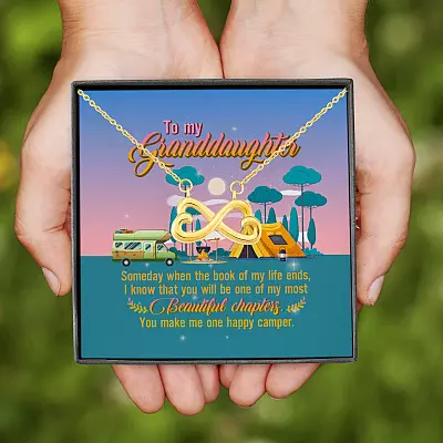 Alternative view of To My Granddaughter Someday When The Book Of My Life Ends Camping Infinity Heart Pendant Necklace