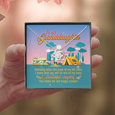To My Granddaughter Someday When The Book Of My Life Ends Camping Interlocking Love Knot Necklace