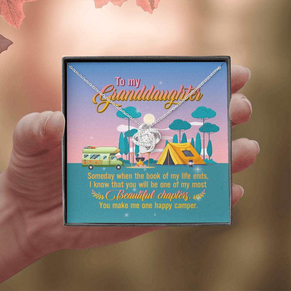 To My Granddaughter Someday When The Book Of My Life Ends Camping Interlocking Love Knot Necklace