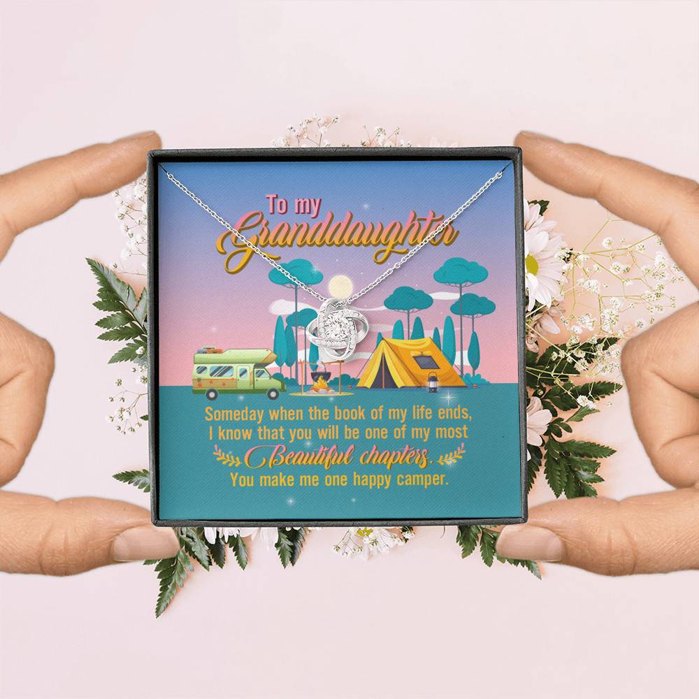 To My Granddaughter Someday When The Book Of My Life Ends Camping Interlocking Love Knot Necklace