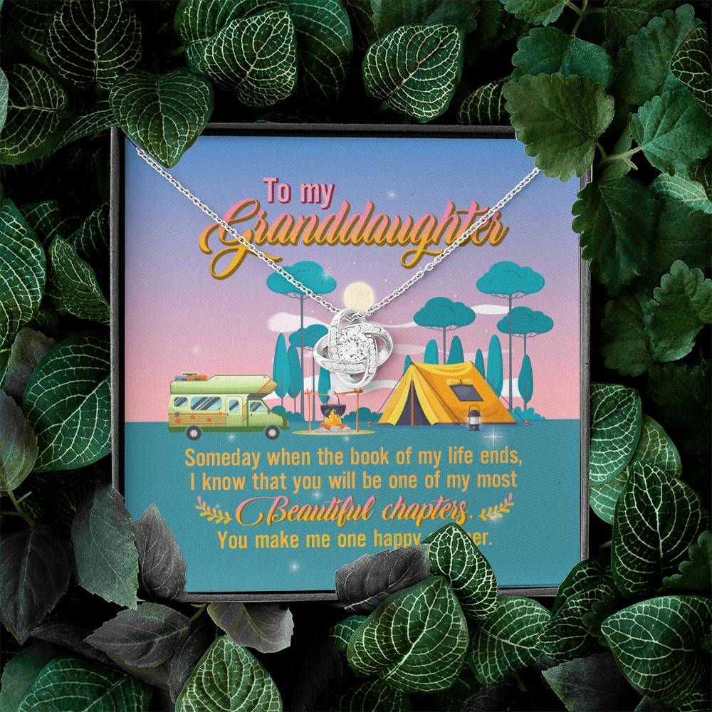 To My Granddaughter Someday When The Book Of My Life Ends Camping Interlocking Love Knot Necklace