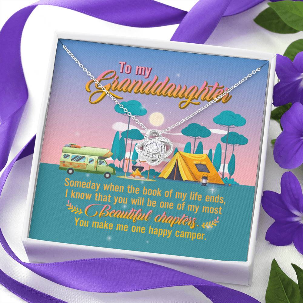 To My Granddaughter Someday When The Book Of My Life Ends Camping Interlocking Love Knot Necklace