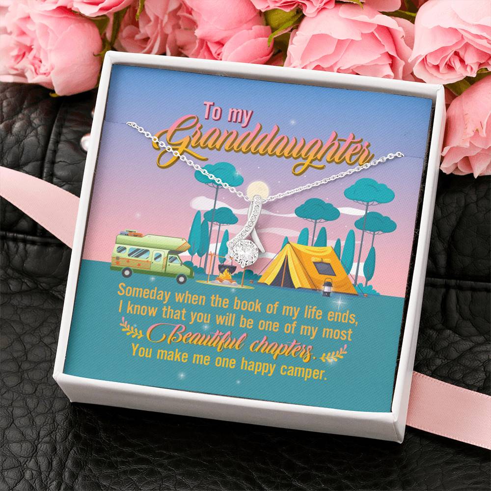 To My Granddaughter Someday When The Book Of My Life Ends Camping Interlocking Alluring Beauty Necklace