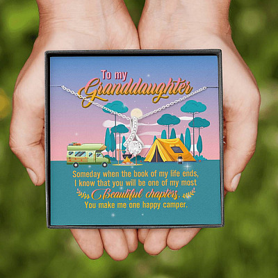 To My Granddaughter Someday When The Book Of My Life Ends Camping Interlocking Alluring Beauty Necklace
