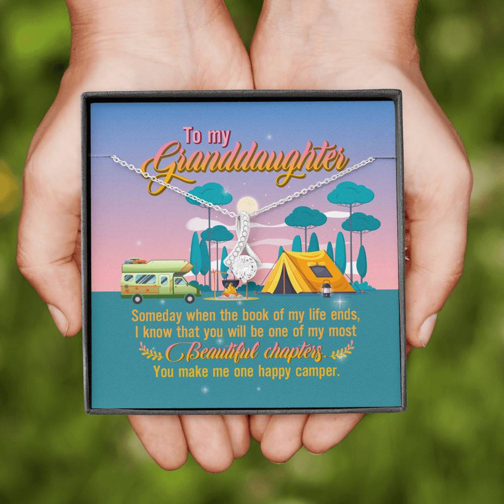 To My Granddaughter Someday When The Book Of My Life Ends Camping Interlocking Alluring Beauty Necklace