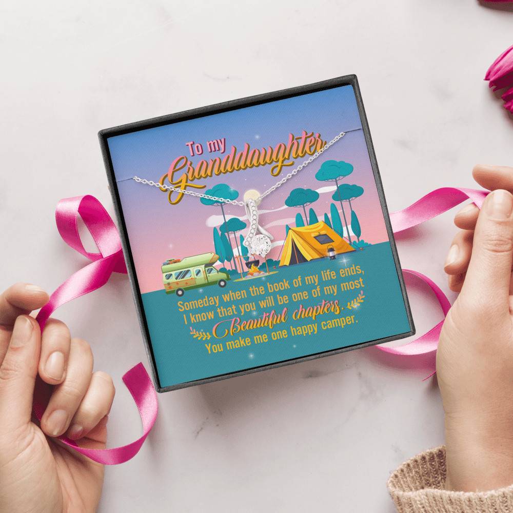 To My Granddaughter Someday When The Book Of My Life Ends Camping Interlocking Alluring Beauty Necklace