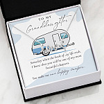 Camping to My Granddaughter Someday When the Book of My Life Ends Scripted Love Pendant Necklace